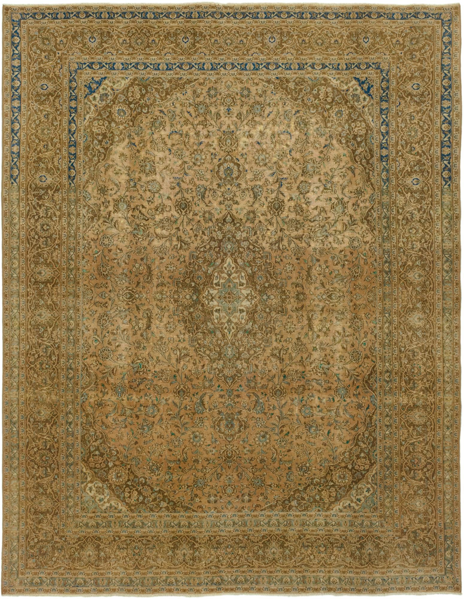9' 4 x 12' Hand Knotted Ultra Vintage Persian Wool Rug
