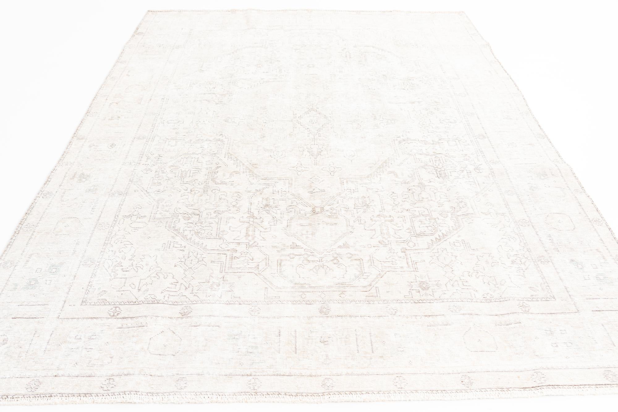 6' 5 x 9' 6 Hand Knotted Ultra Vintage Persian Wool Rug