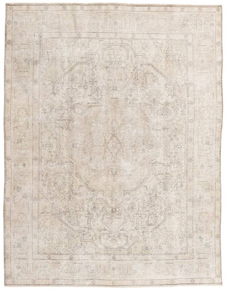 Detail image of 6' 5 x 9' 6 Hand Knotted Ultra Vintage Persian Wool Rug