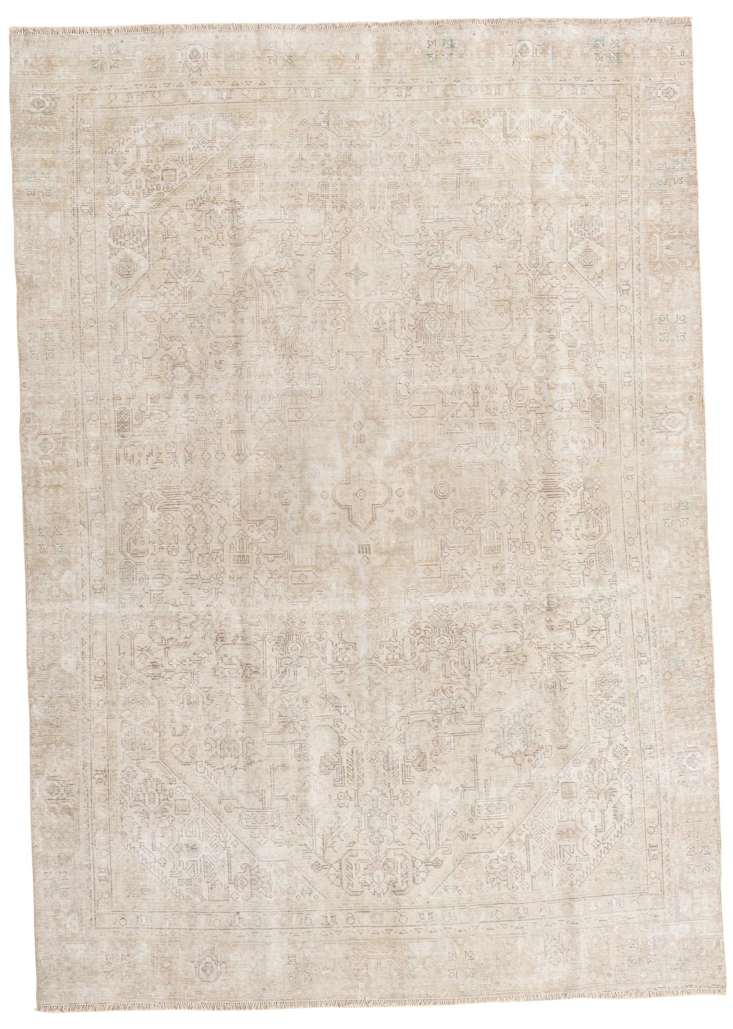 7' x 9' 9 Hand Knotted Ultra Vintage Persian Wool Rug