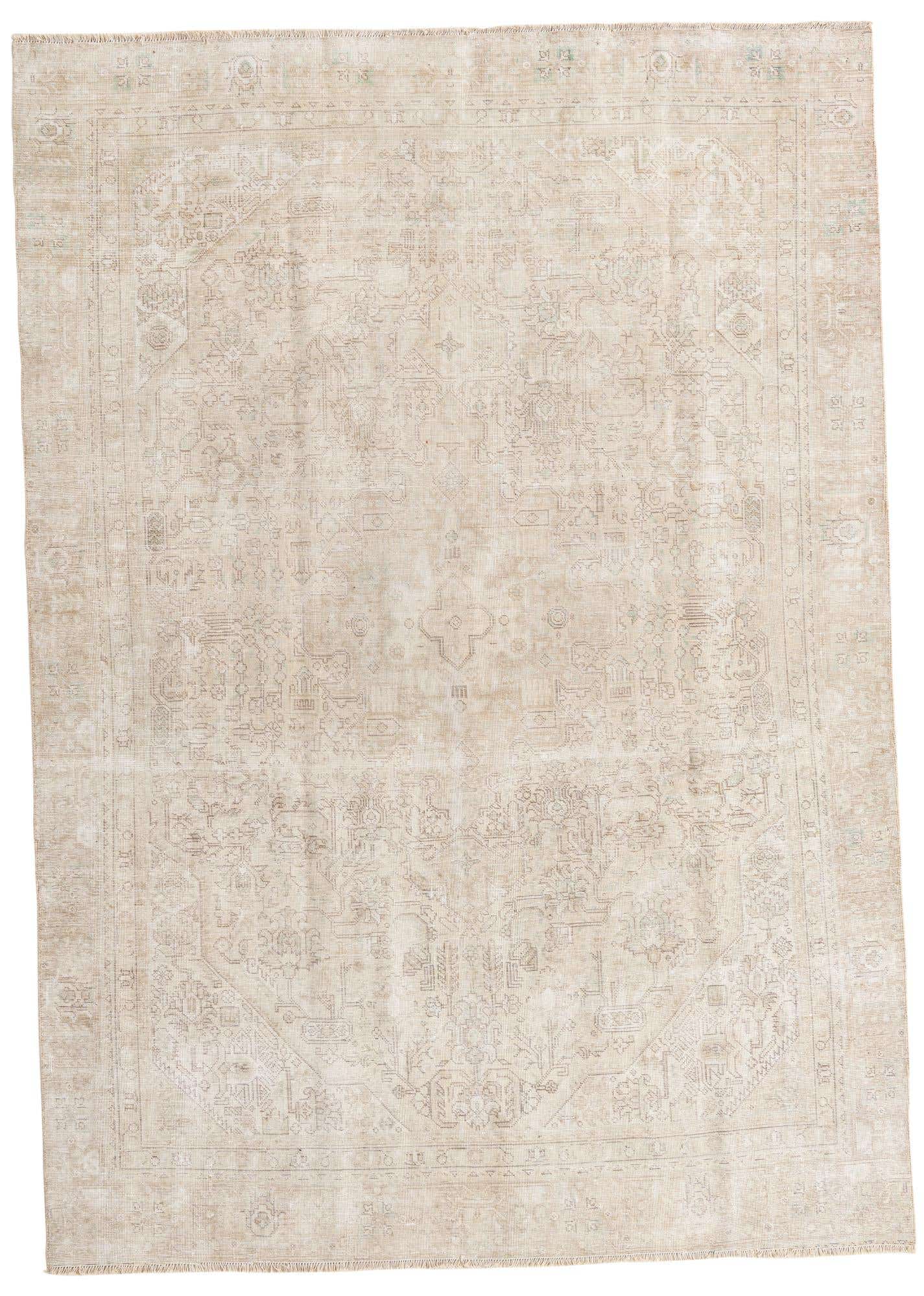 7' x 9' 9 Hand Knotted Ultra Vintage Persian Wool Rug