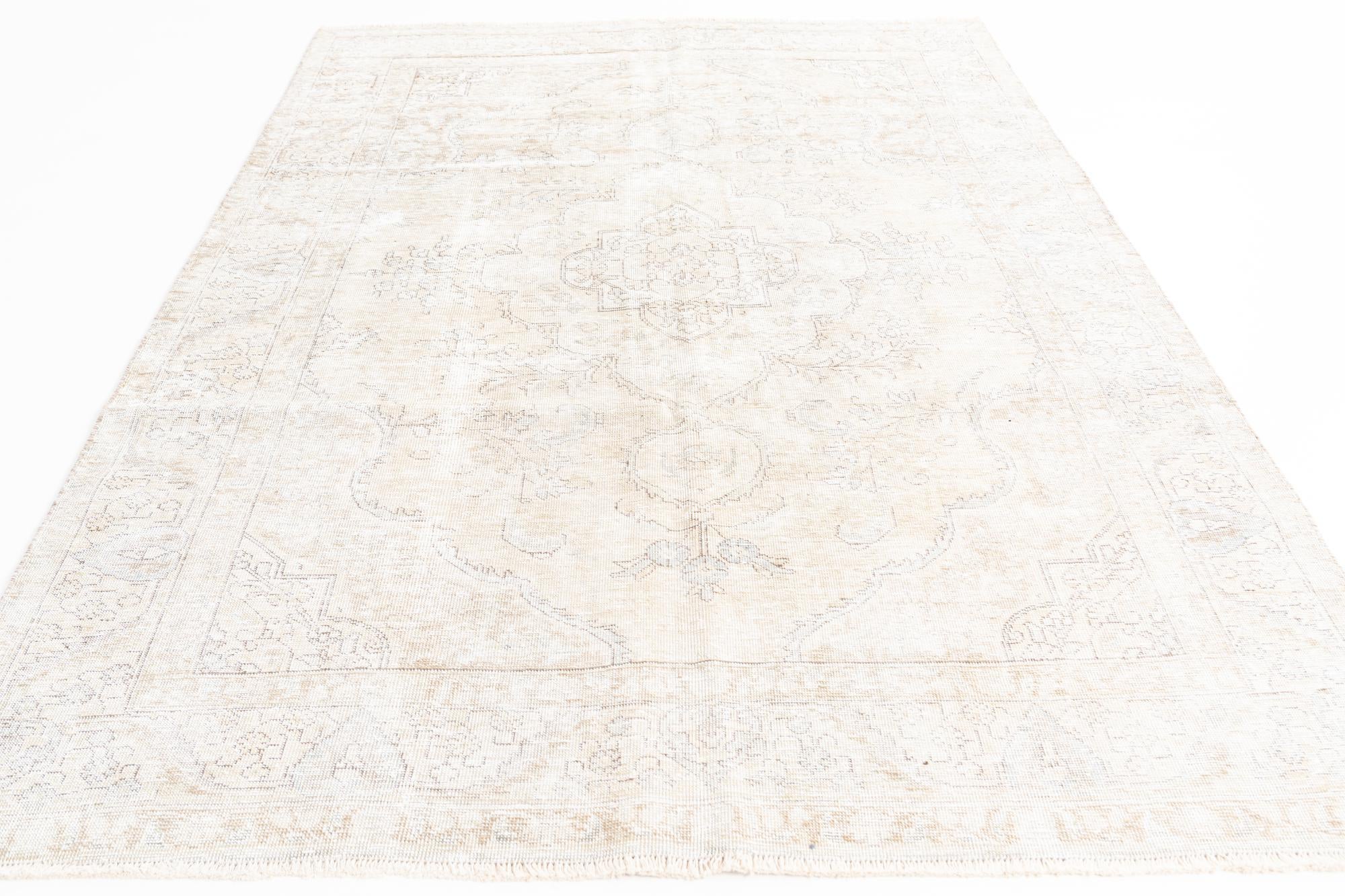 6' 2 x 9' 3 Hand Knotted Ultra Vintage Persian Wool Rug