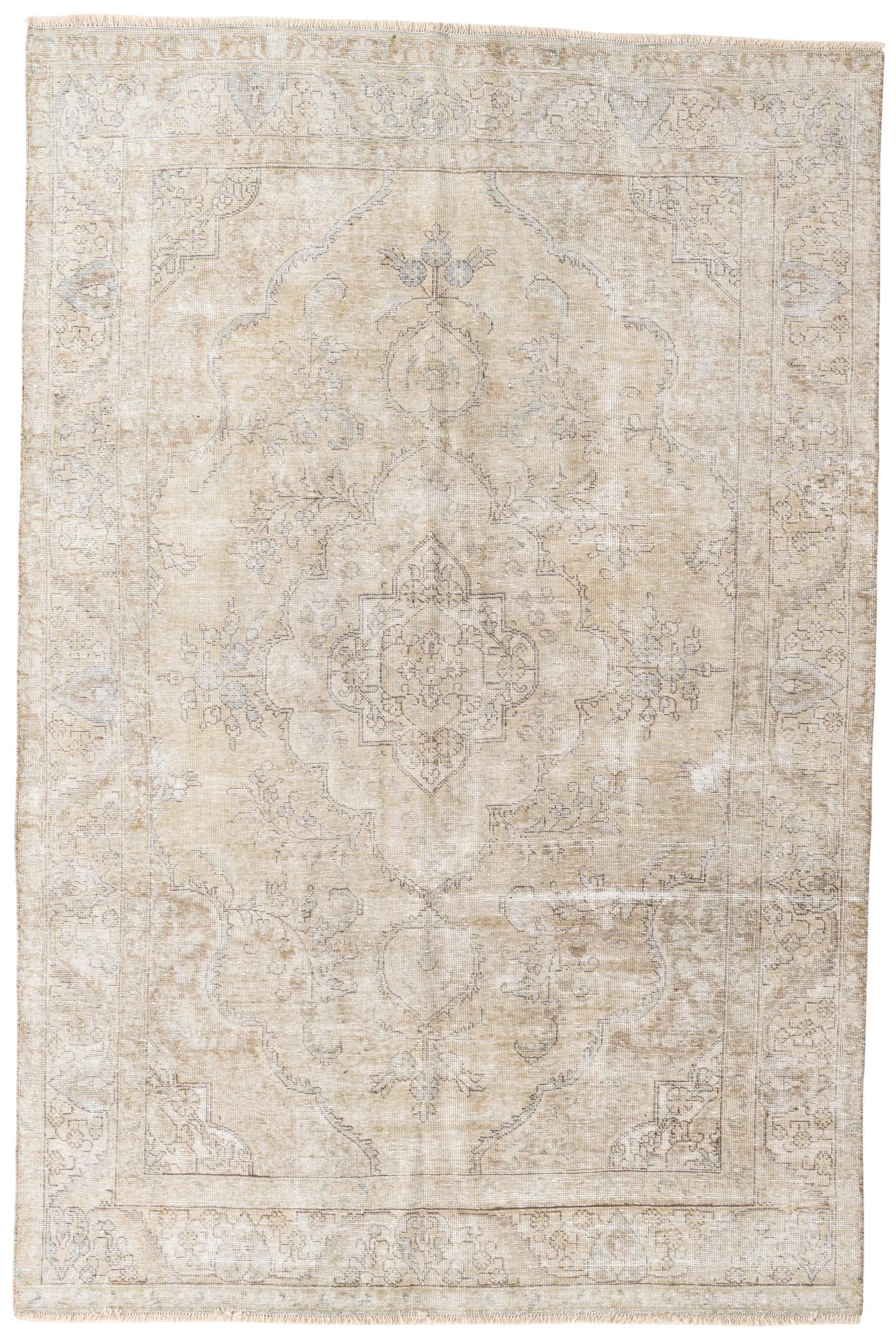6' 2 x 9' 3 Hand Knotted Ultra Vintage Persian Wool Rug
