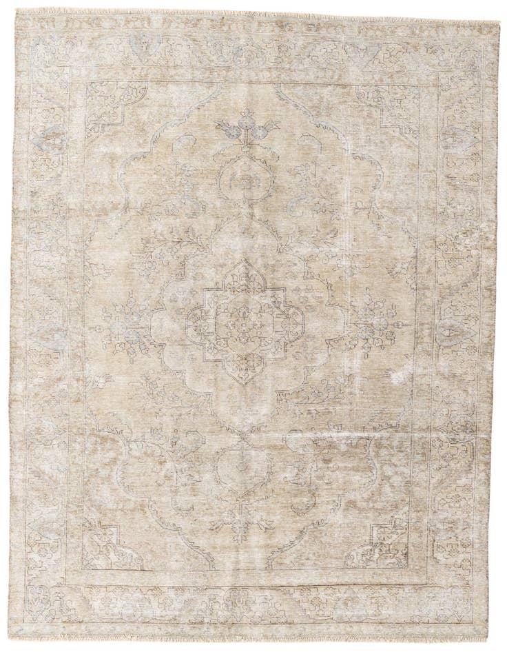 Detail image of 6' 2 x 9' 3 Hand Knotted Ultra Vintage Persian Wool Rug