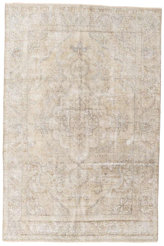 6' 2 x 9' 3 Hand Knotted Ultra Vintage Persian Wool Rug