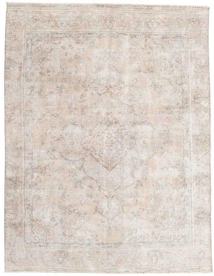 Detail image of 5' 9 x 9' 2 Hand Knotted Ultra Vintage Persian Wool Rug