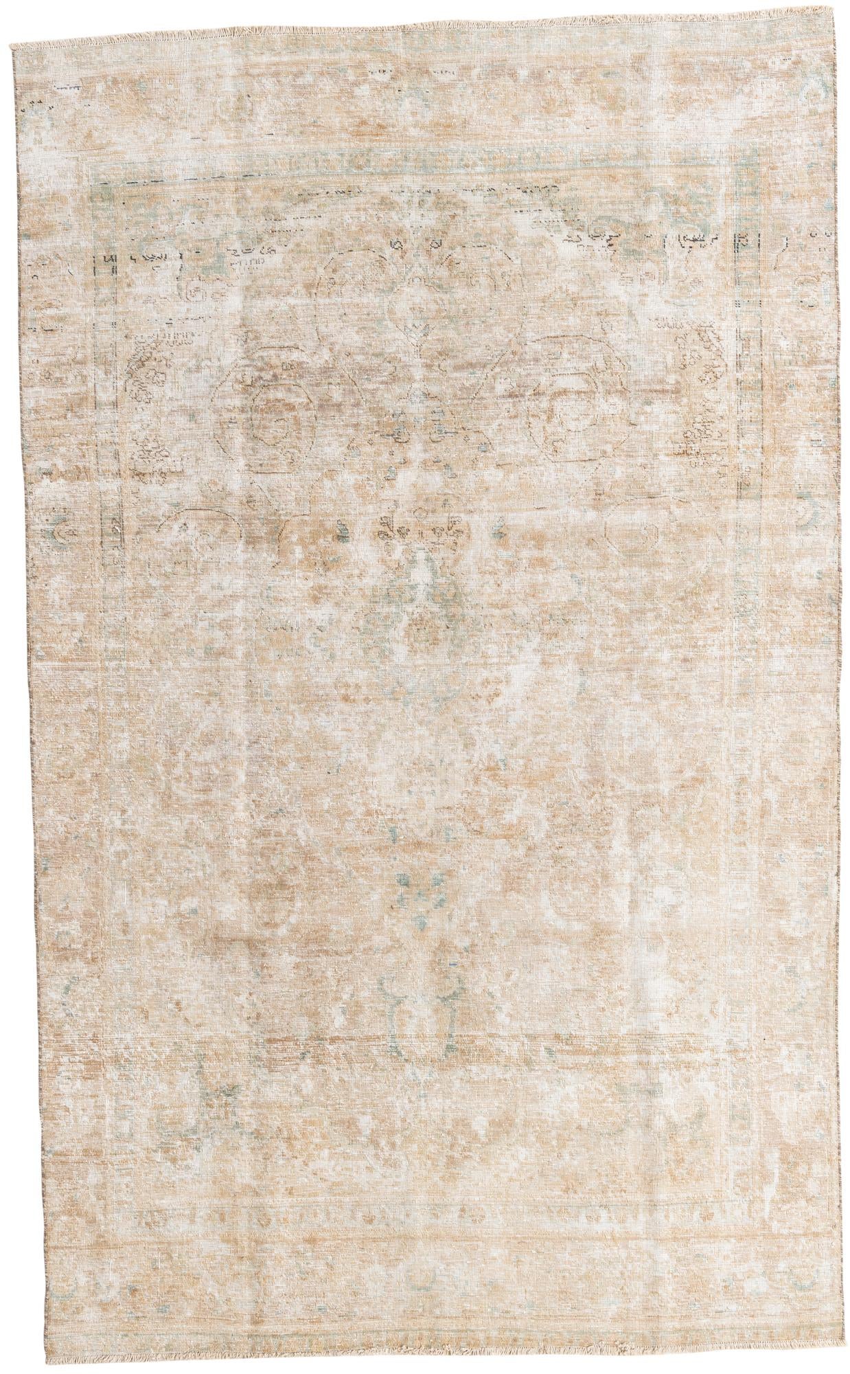 6' x 9' 8 Hand Knotted Ultra Vintage Persian Wool Rug
