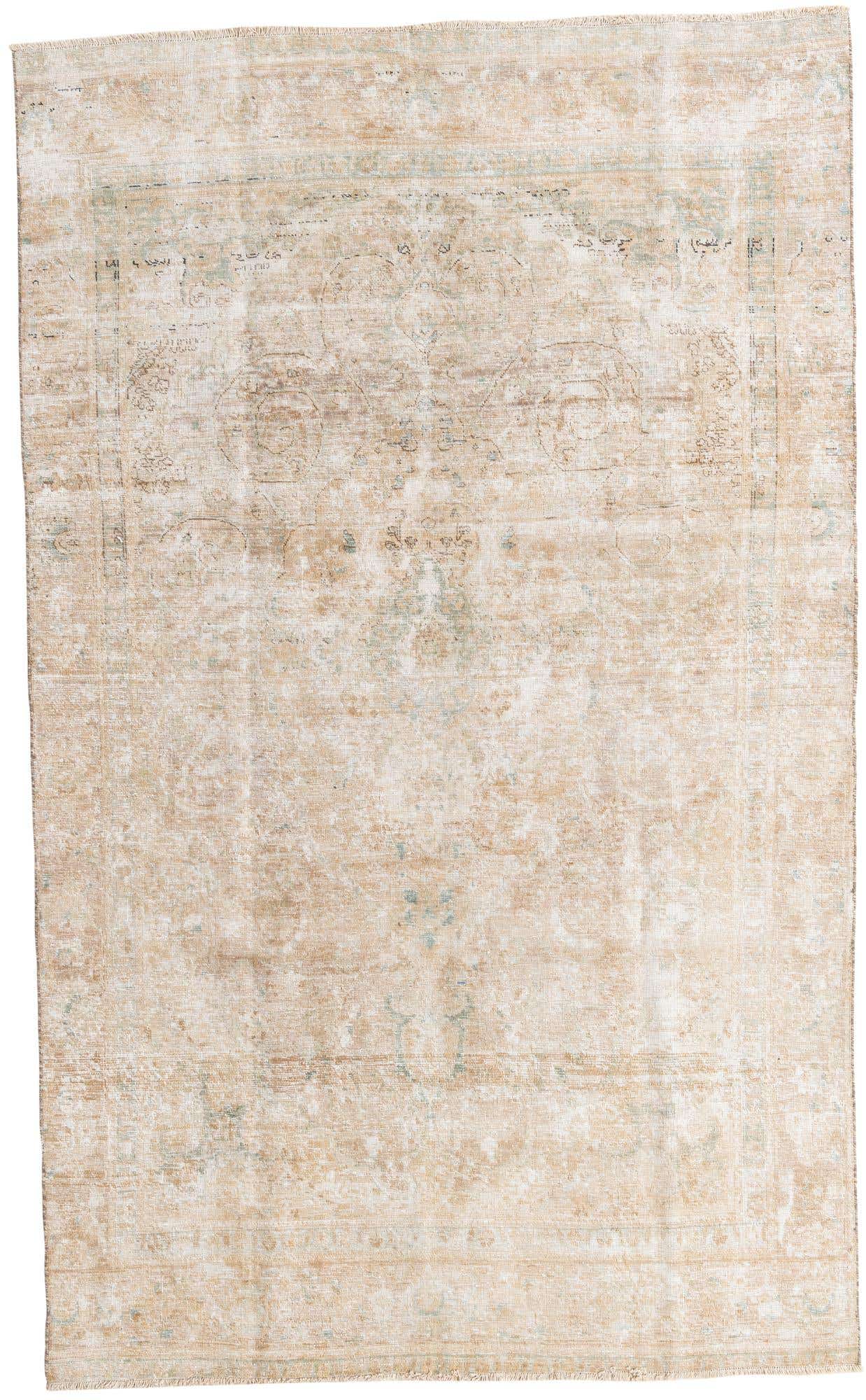 6' x 9' 8 Hand Knotted Ultra Vintage Persian Wool Rug