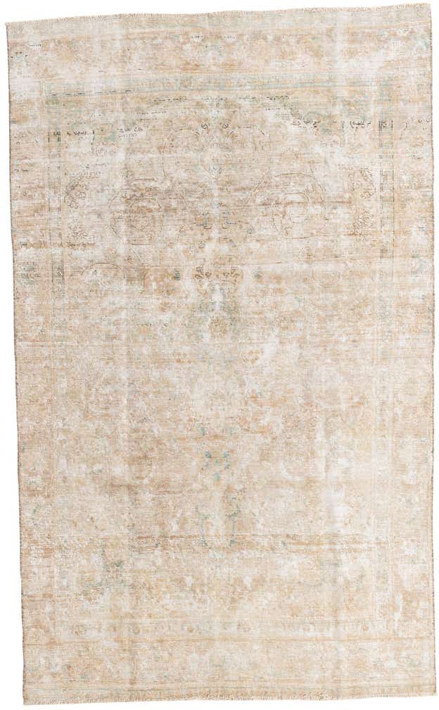 6' x 9' 8 Hand Knotted Ultra Vintage Persian Wool Rug