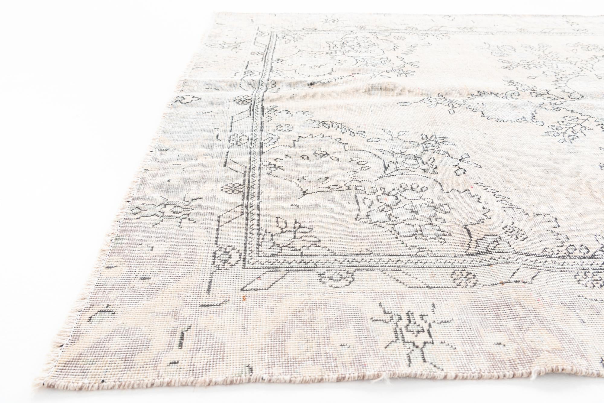 6' x 9' 5 Hand Knotted Ultra Vintage Persian Wool Rug