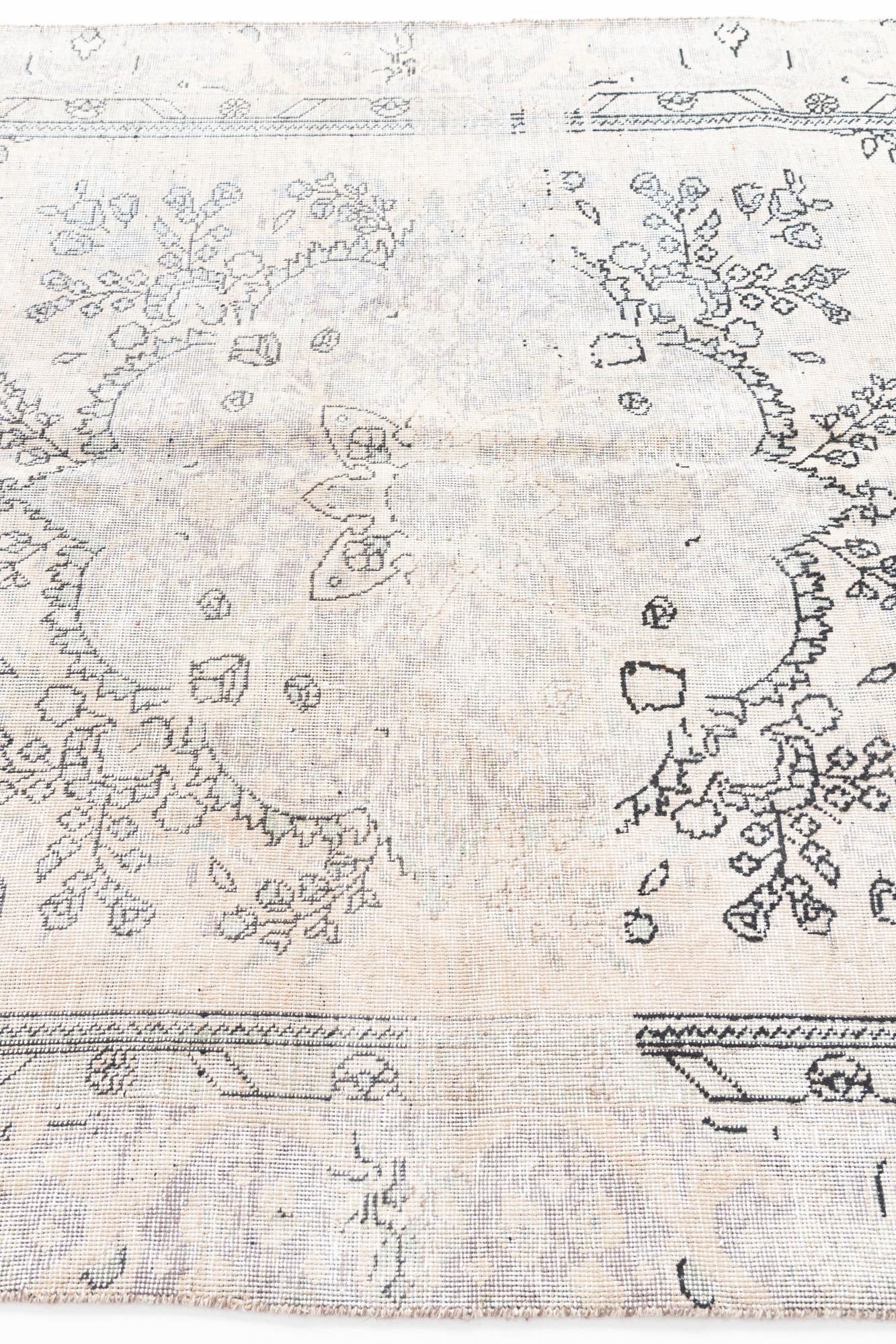 6' x 9' 5 Hand Knotted Ultra Vintage Persian Wool Rug
