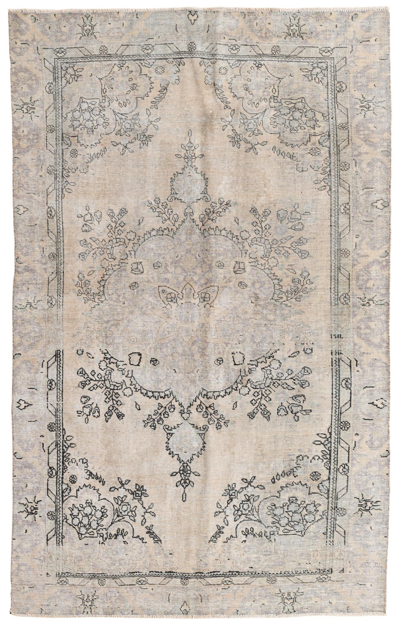 6' x 9' 5 Hand Knotted Ultra Vintage Persian Wool Rug