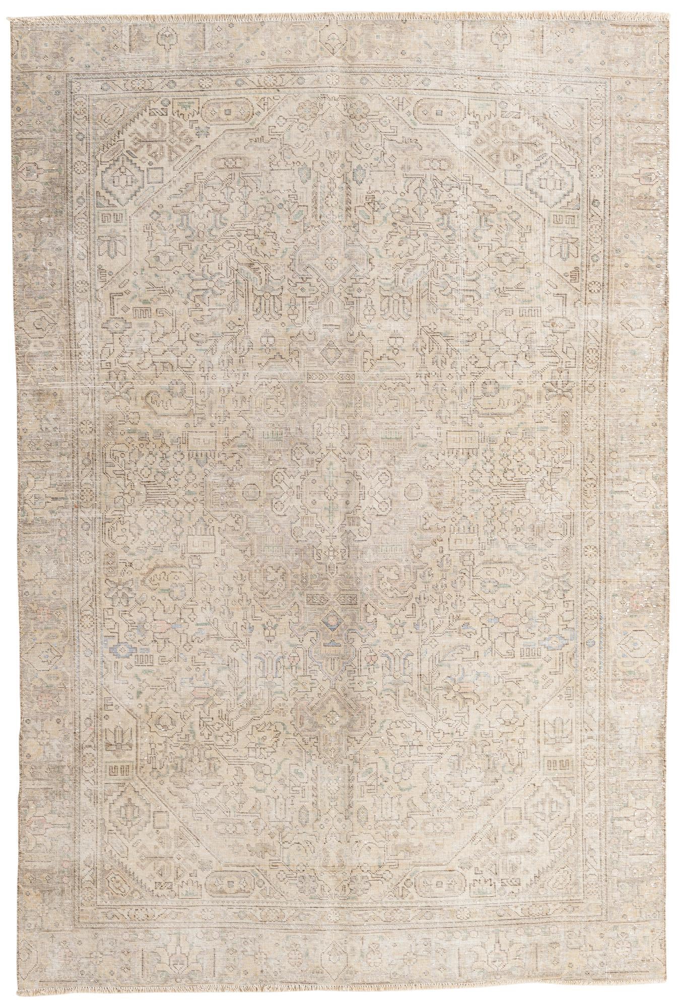 6' x 9' Hand Knotted Ultra Vintage Persian Wool Rug
