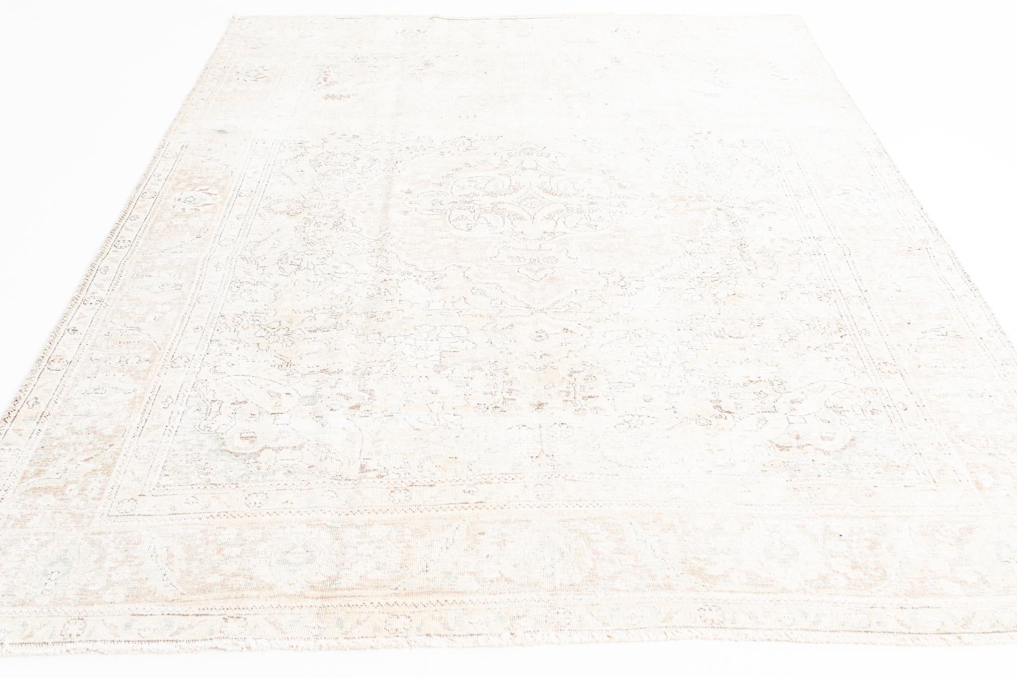 205cm x 295cm Hand Knotted Ultra Vintage Persian Wool Rug