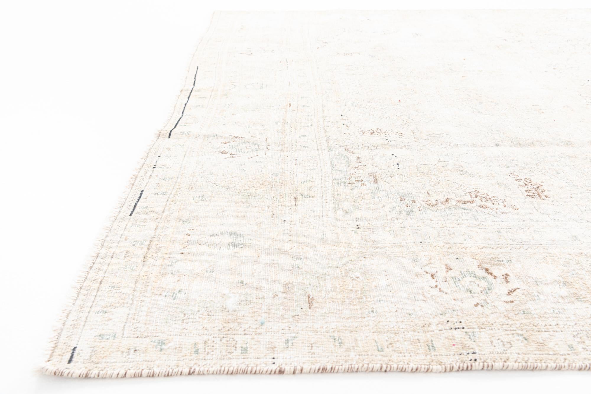 205cm x 295cm Hand Knotted Ultra Vintage Persian Wool Rug