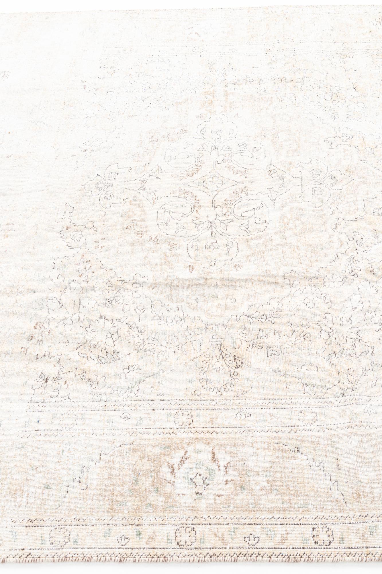 205cm x 295cm Hand Knotted Ultra Vintage Persian Wool Rug
