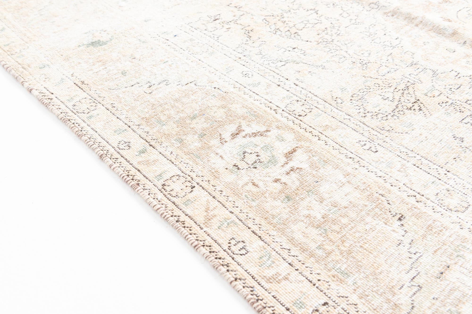 205cm x 295cm Hand Knotted Ultra Vintage Persian Wool Rug