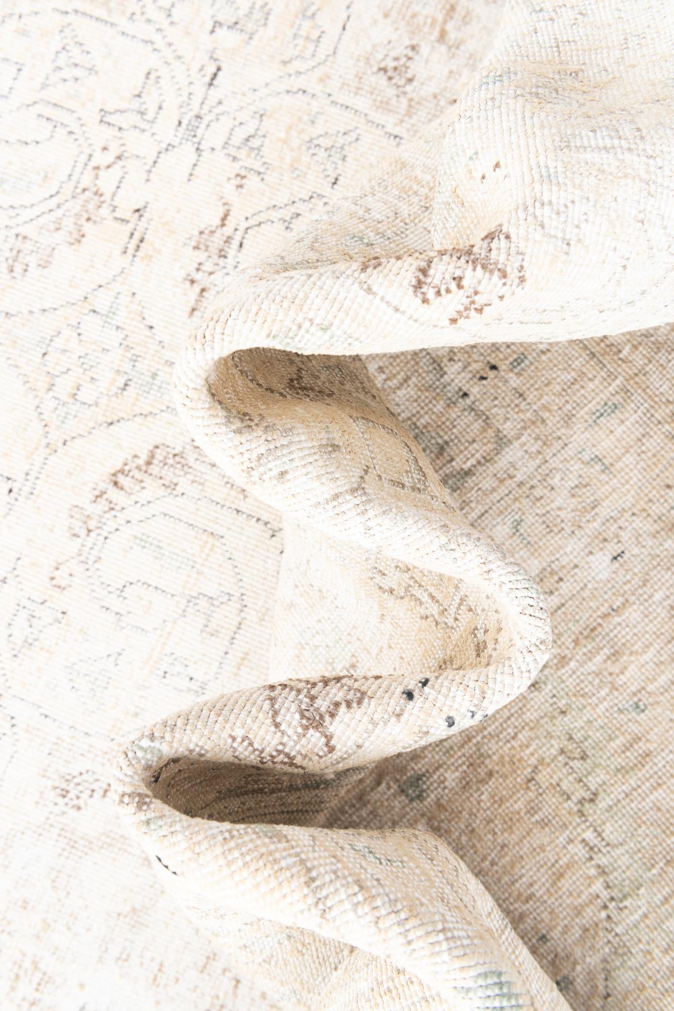205cm x 295cm Hand Knotted Ultra Vintage Persian Wool Rug