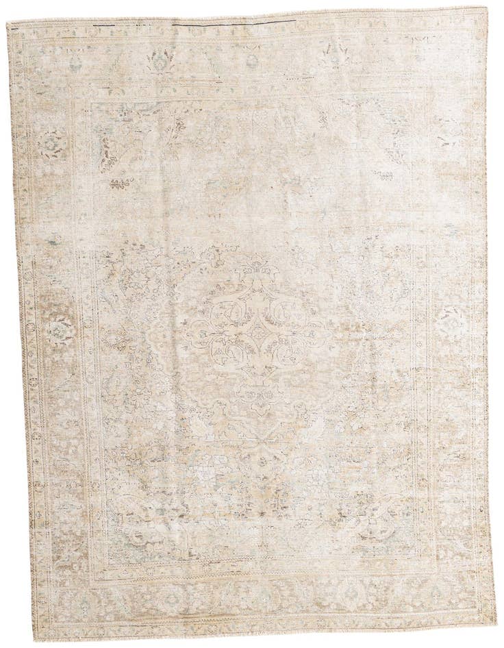 Detail image of 6' 8 x 9' 9 Hand Knotted Ultra Vintage Persian Wool Rug