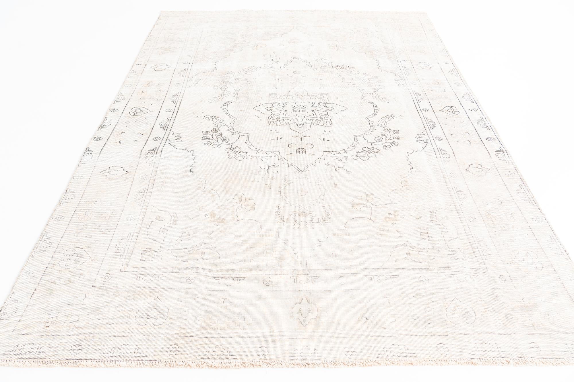 6' 2 x 9' 8 Hand Knotted Ultra Vintage Persian Wool Rug