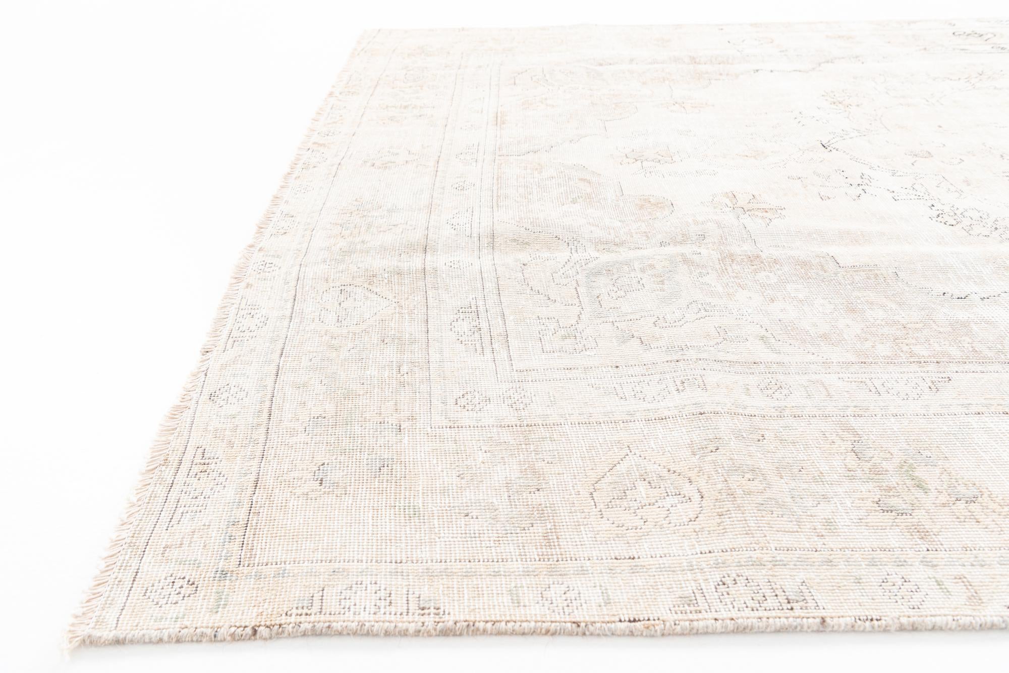 6' 2 x 9' 8 Hand Knotted Ultra Vintage Persian Wool Rug