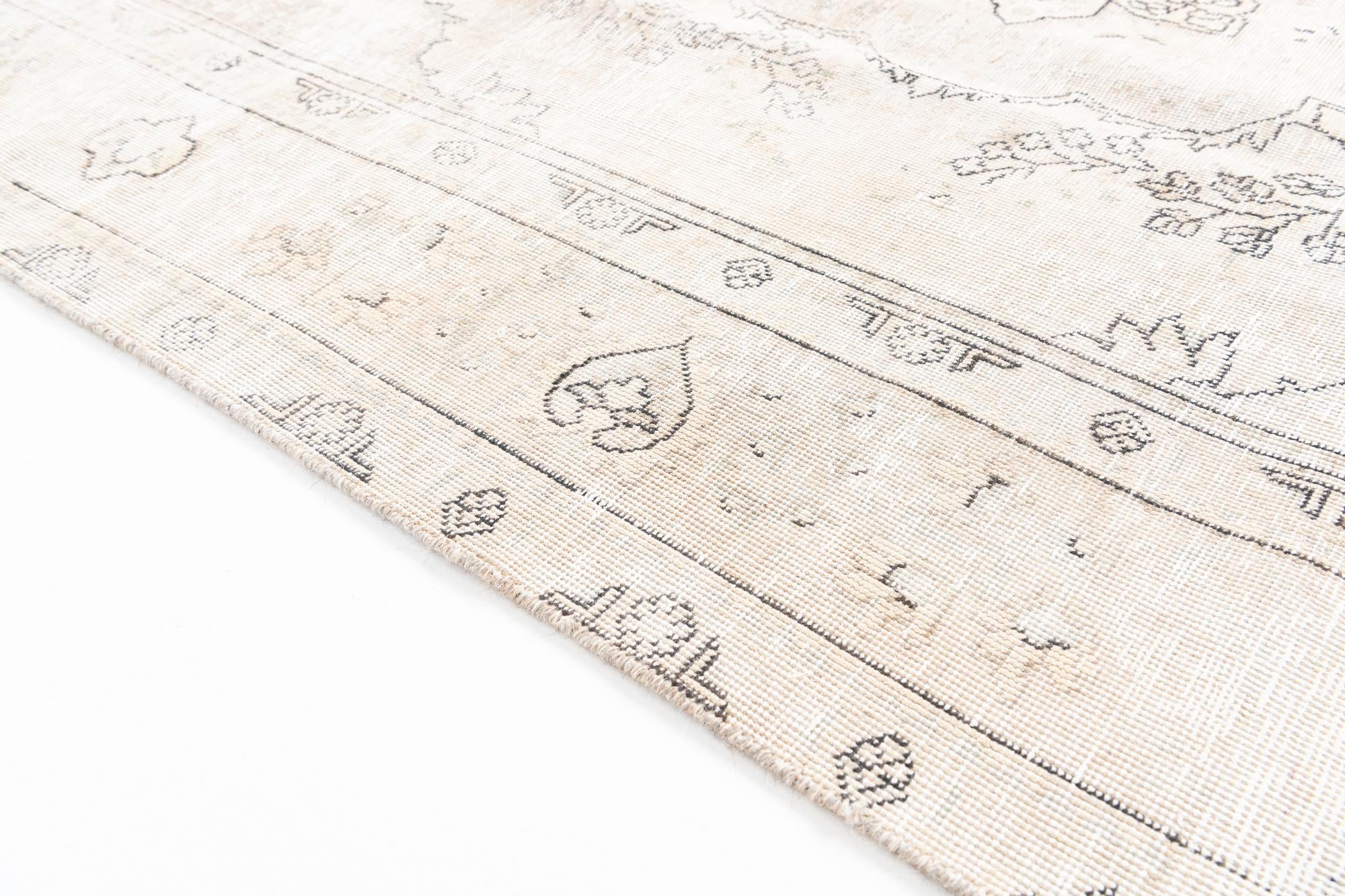6' 2 x 9' 8 Hand Knotted Ultra Vintage Persian Wool Rug