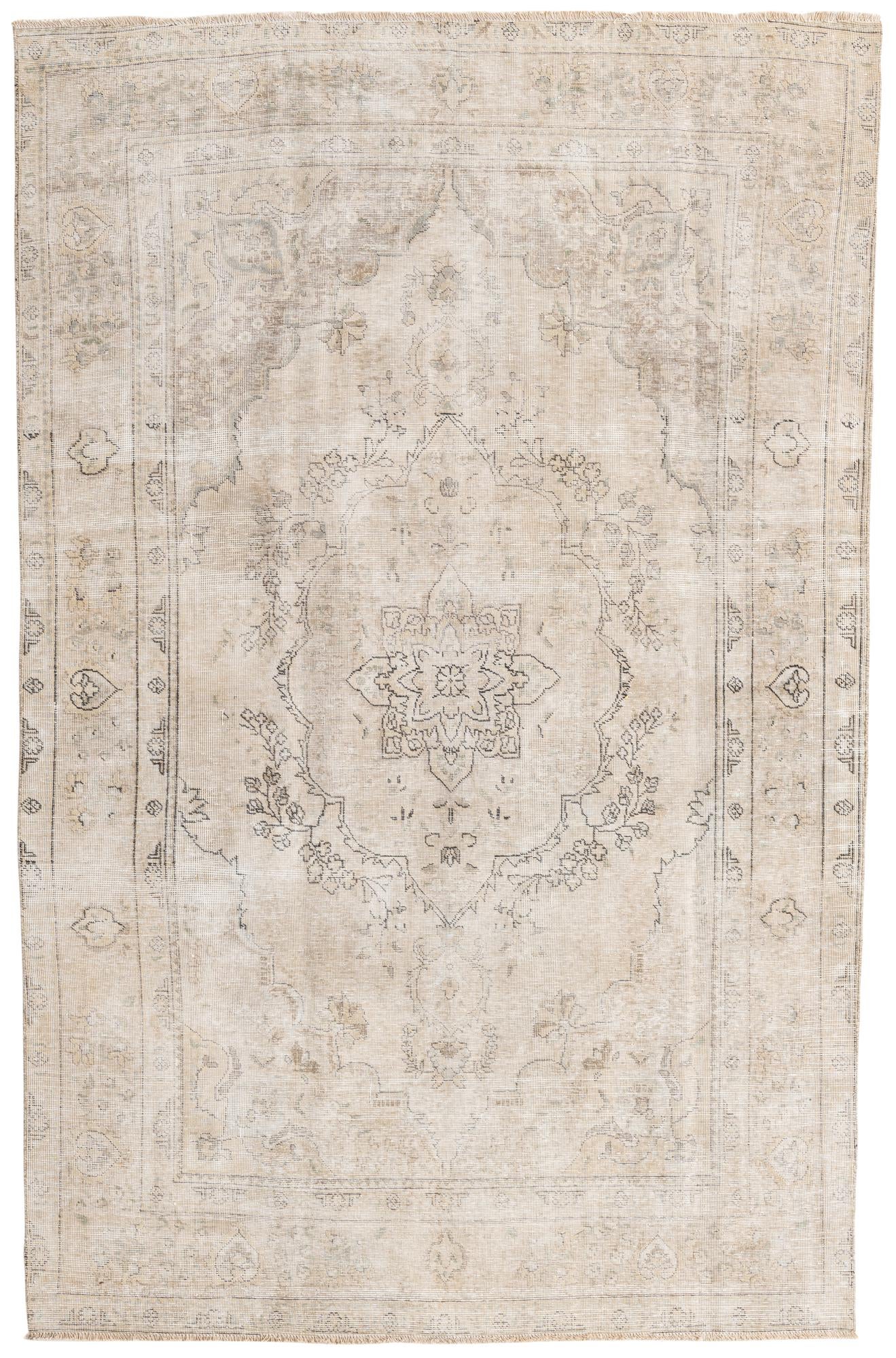 6' 2 x 9' 8 Hand Knotted Ultra Vintage Persian Wool Rug