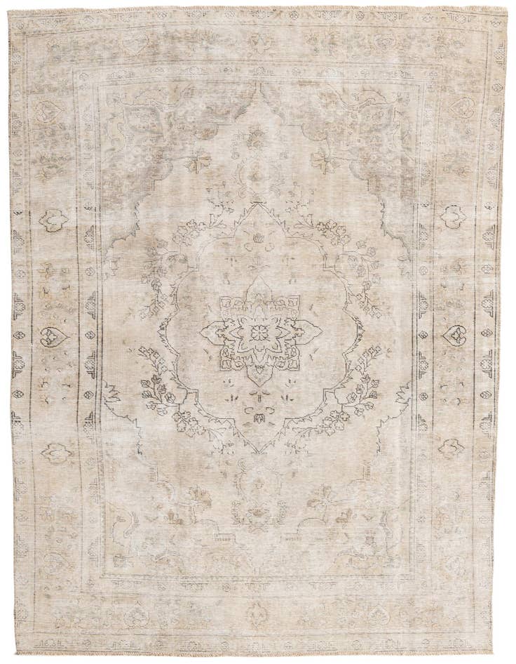 Detail image of 6' 2 x 9' 8 Hand Knotted Ultra Vintage Persian Wool Rug