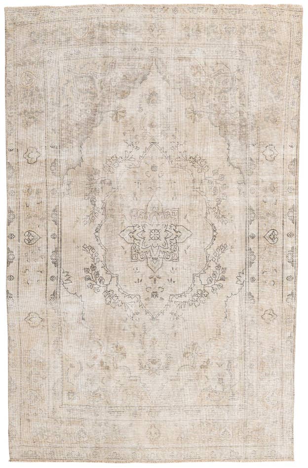 Detail image of 6' 2 x 9' 8 Hand Knotted Ultra Vintage Persian Wool Rug