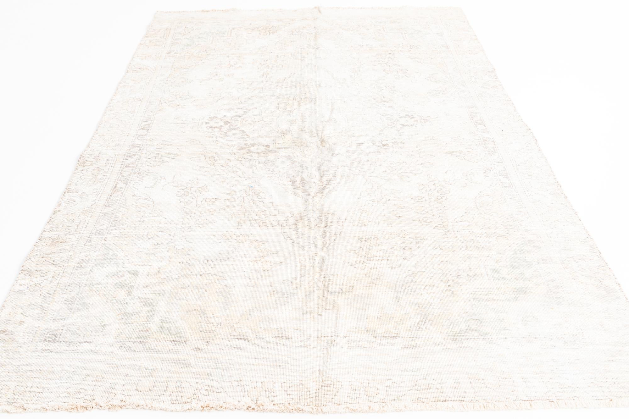 170cm x 275cm Hand Knotted Ultra Vintage Persian Wool Rug