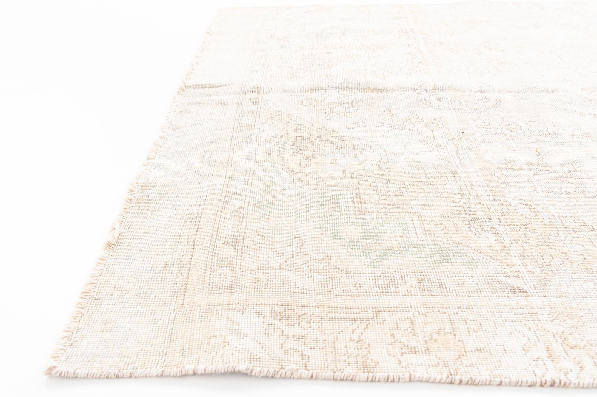 170cm x 275cm Hand Knotted Ultra Vintage Persian Wool Rug
