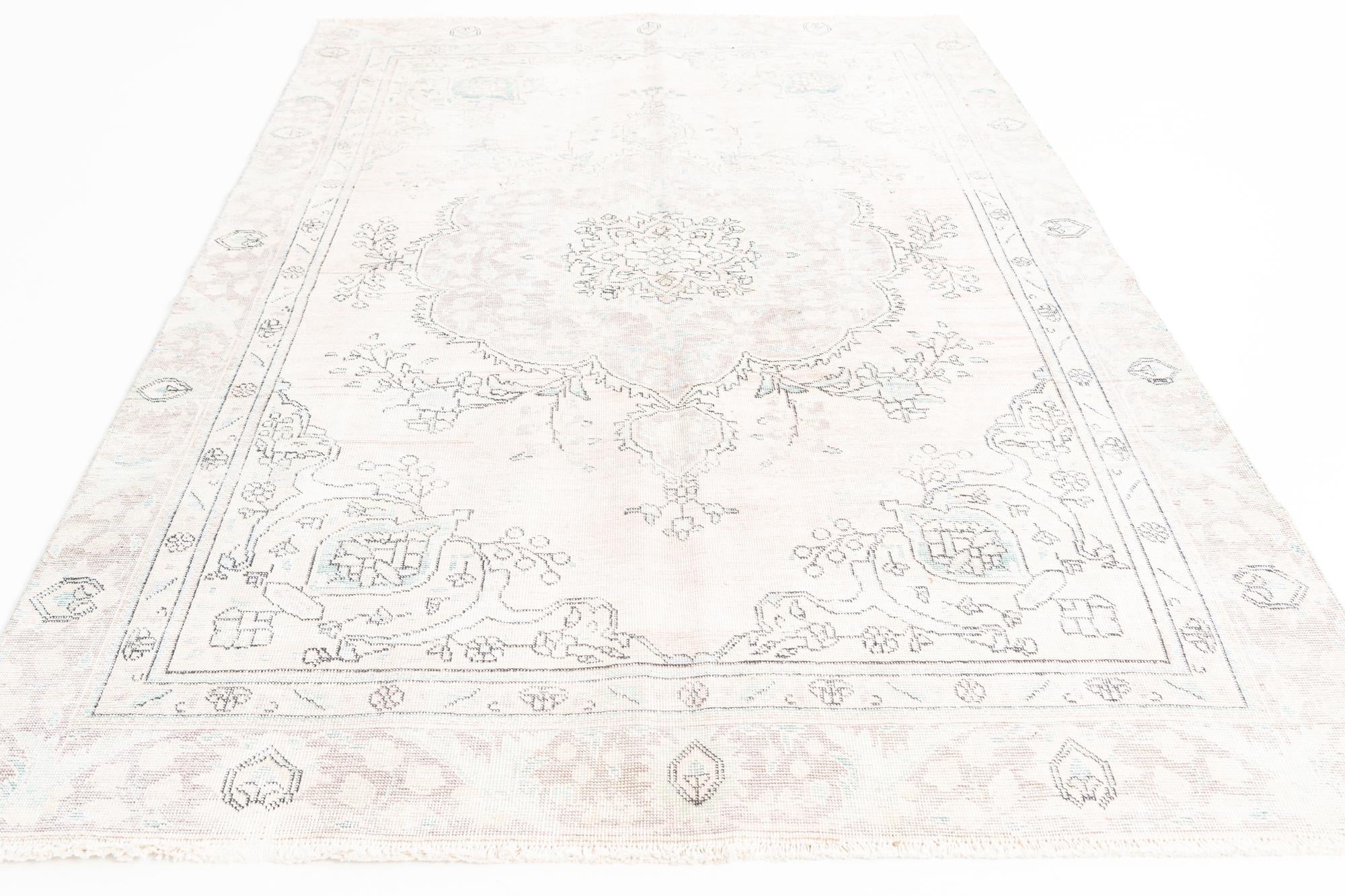 5' 9 x 9' 3 Hand Knotted Ultra Vintage Persian Wool Rug