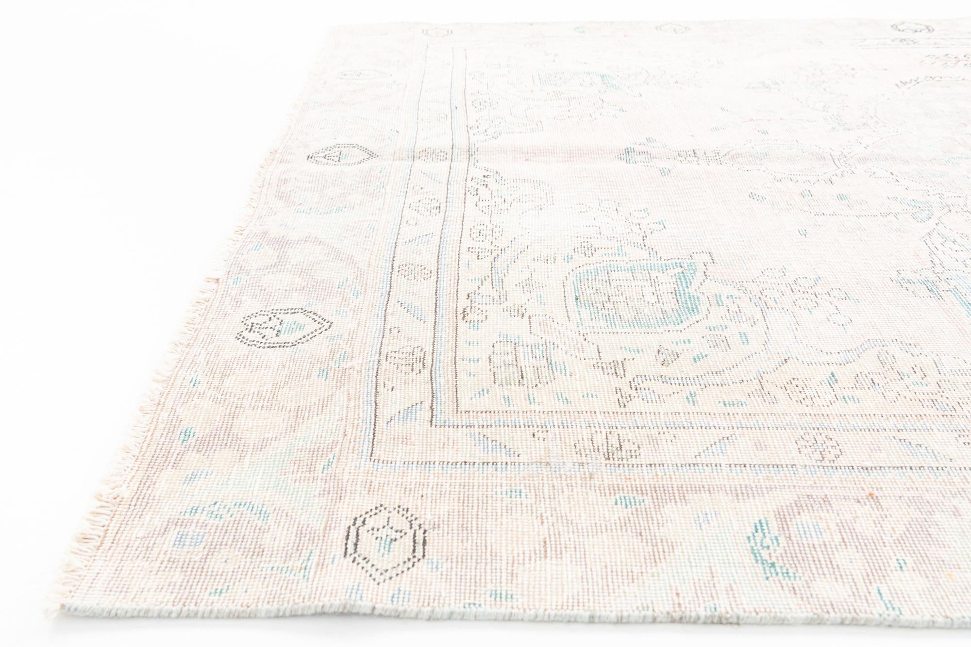 5' 9 x 9' 3 Hand Knotted Ultra Vintage Persian Wool Rug