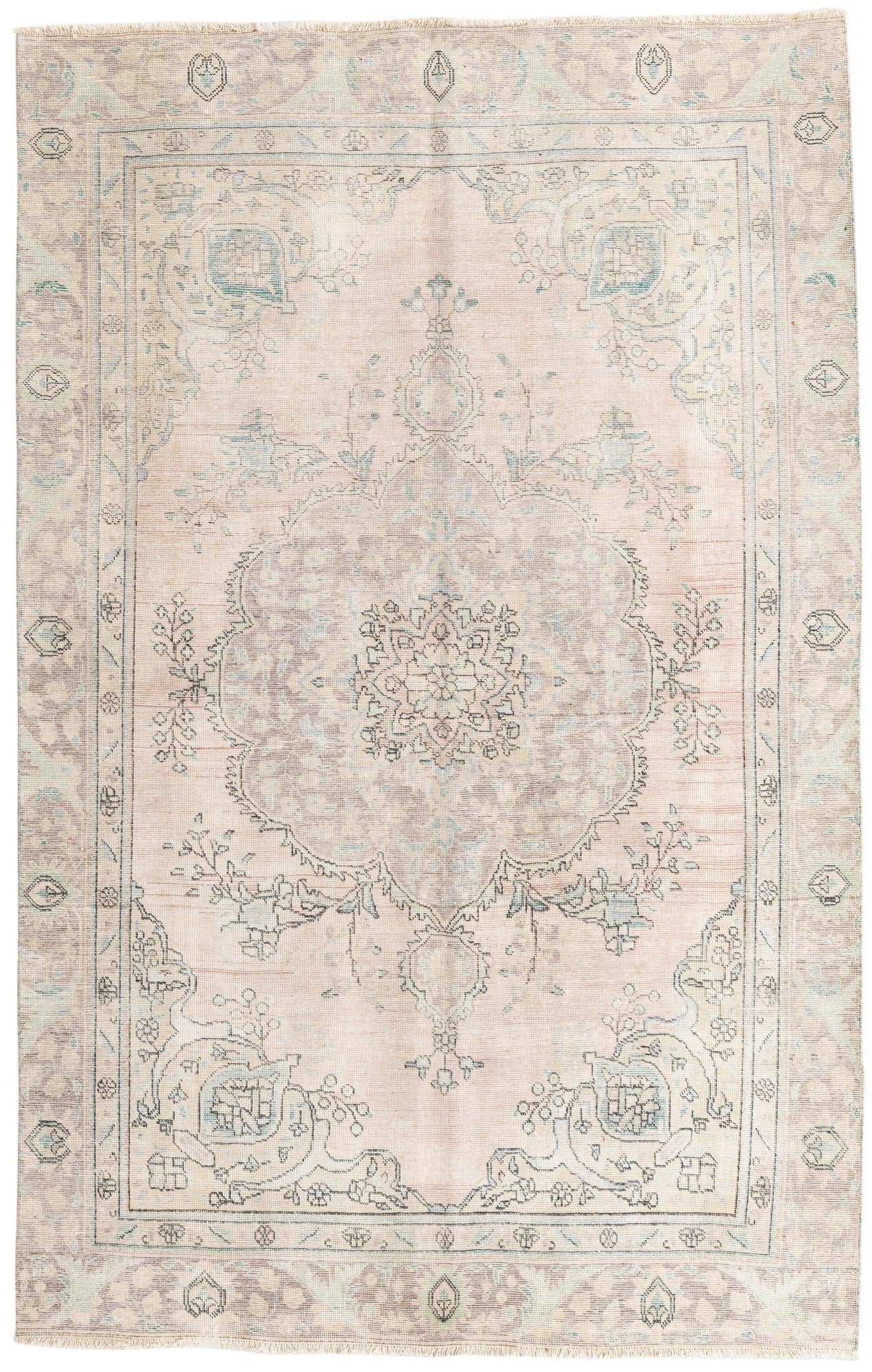 5' 9 x 9' 3 Hand Knotted Ultra Vintage Persian Wool Rug
