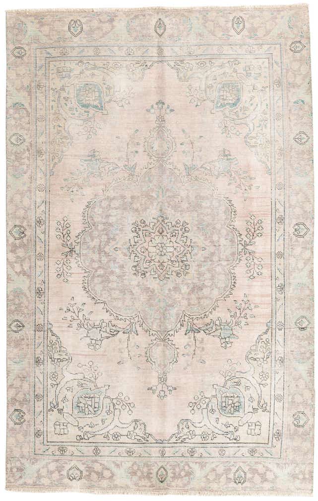 5' 9 x 9' 3 Hand Knotted Ultra Vintage Persian Wool Rug