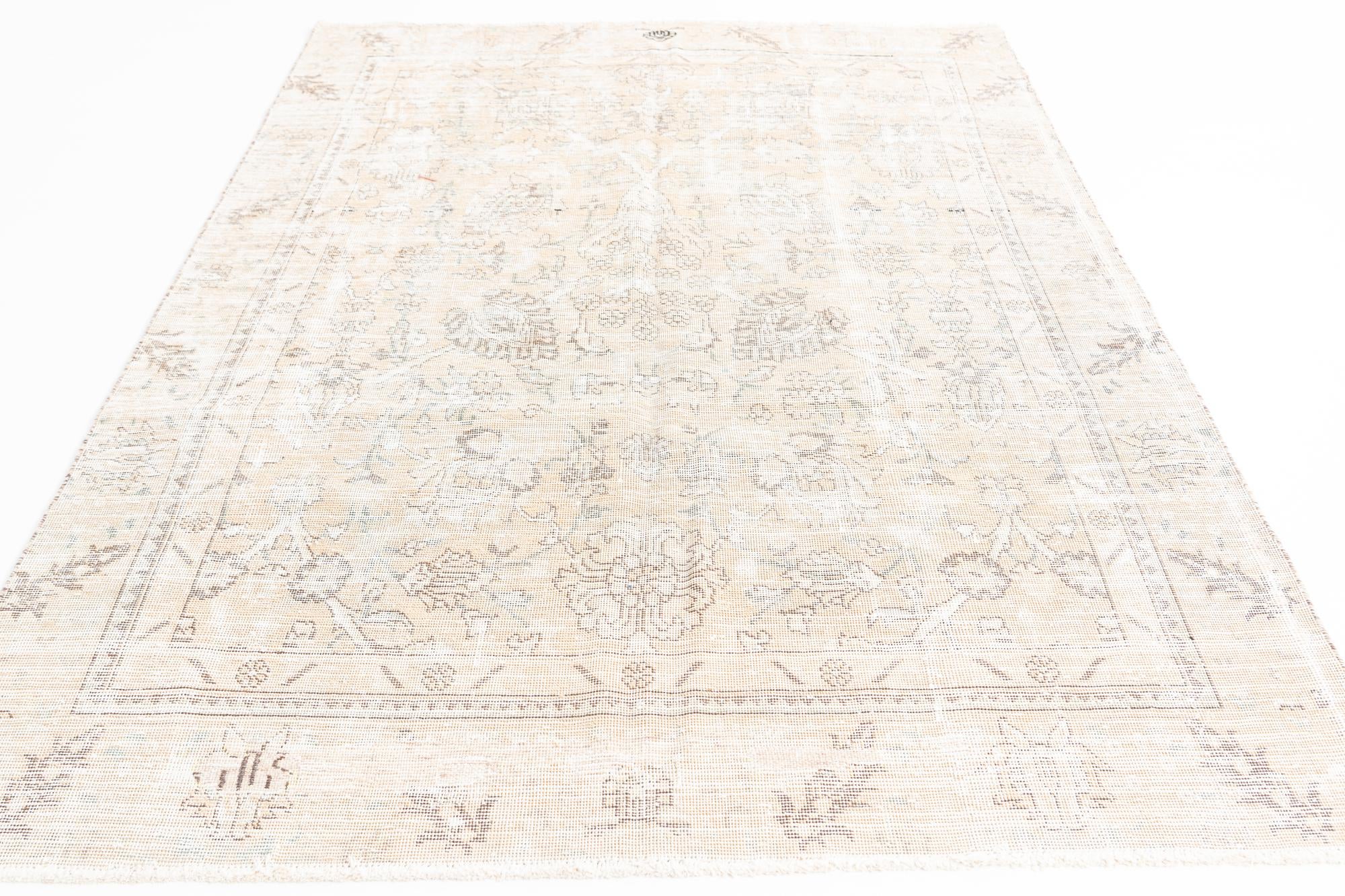 5' 7 x 8' 10 Hand Knotted Ultra Vintage Persian Wool Rug