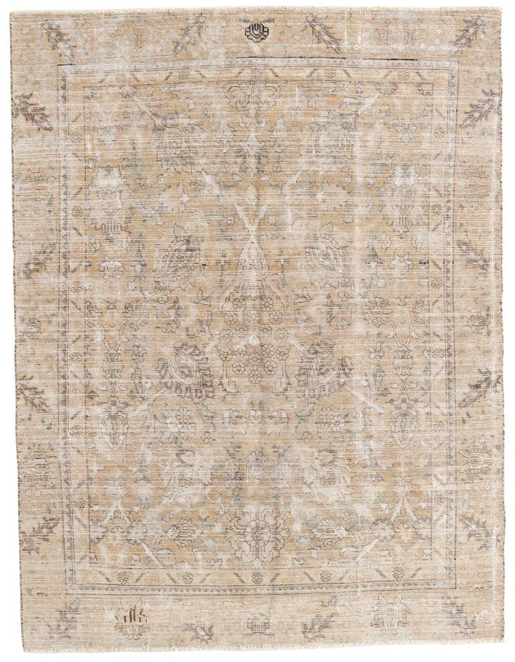 Detail image of 5' 7 x 8' 10 Hand Knotted Ultra Vintage Persian Wool Rug