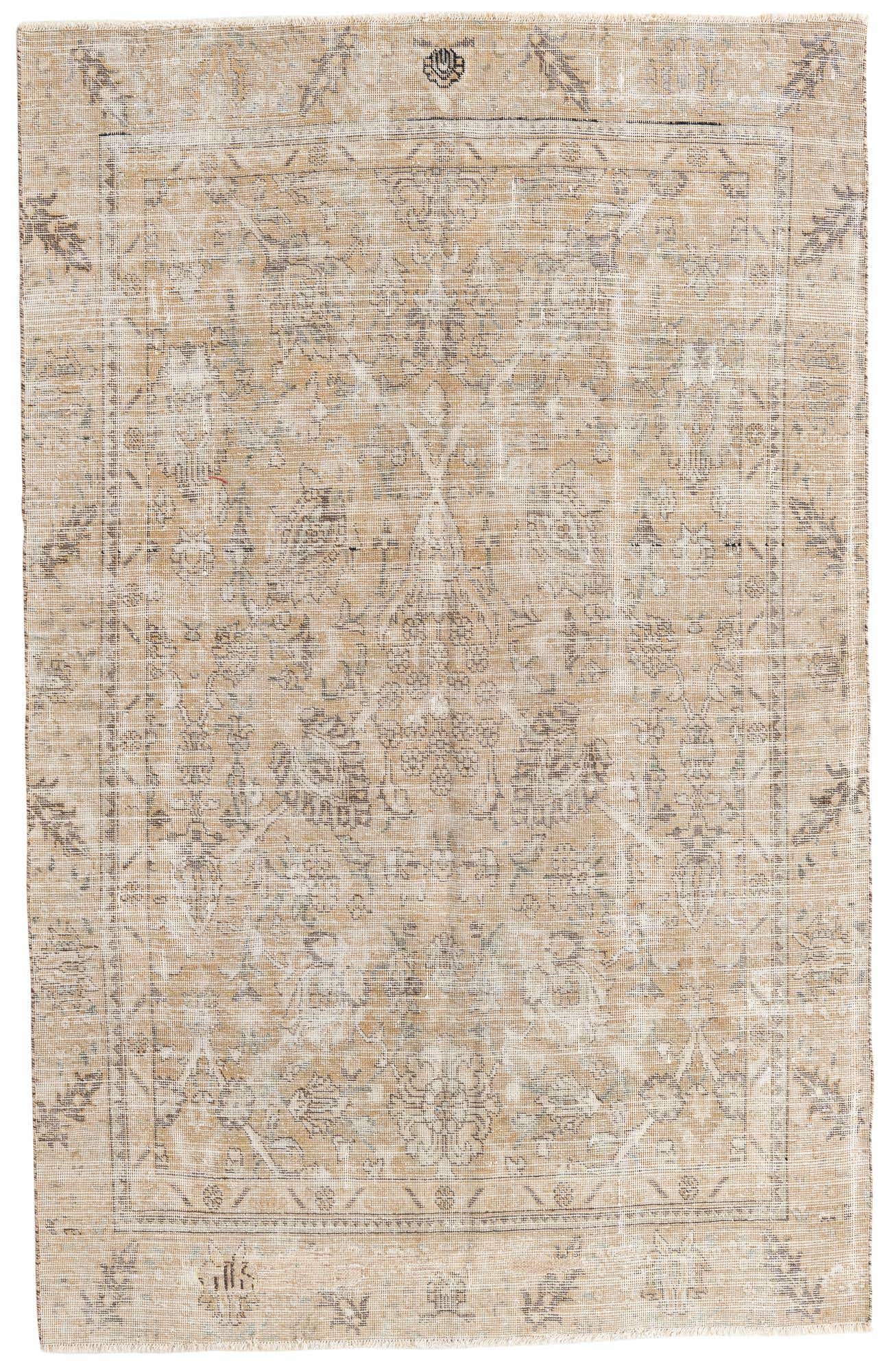 5' 7 x 8' 10 Hand Knotted Ultra Vintage Persian Wool Rug