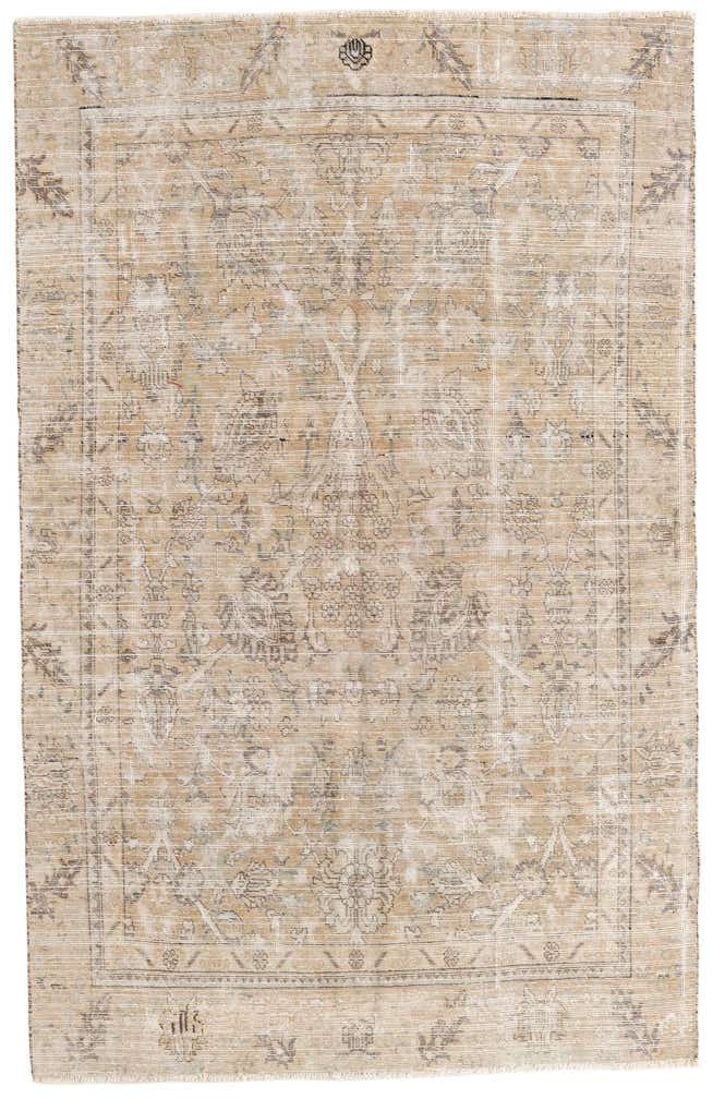 5' 7 x 8' 10 Hand Knotted Ultra Vintage Persian Wool Rug