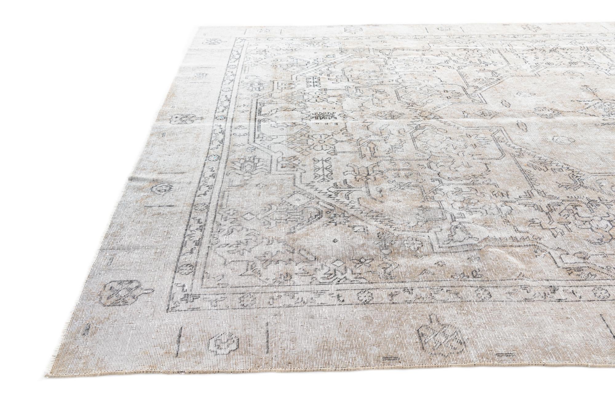 8' 4 x 12' 2 Hand Knotted Ultra Vintage Persian Wool Rug