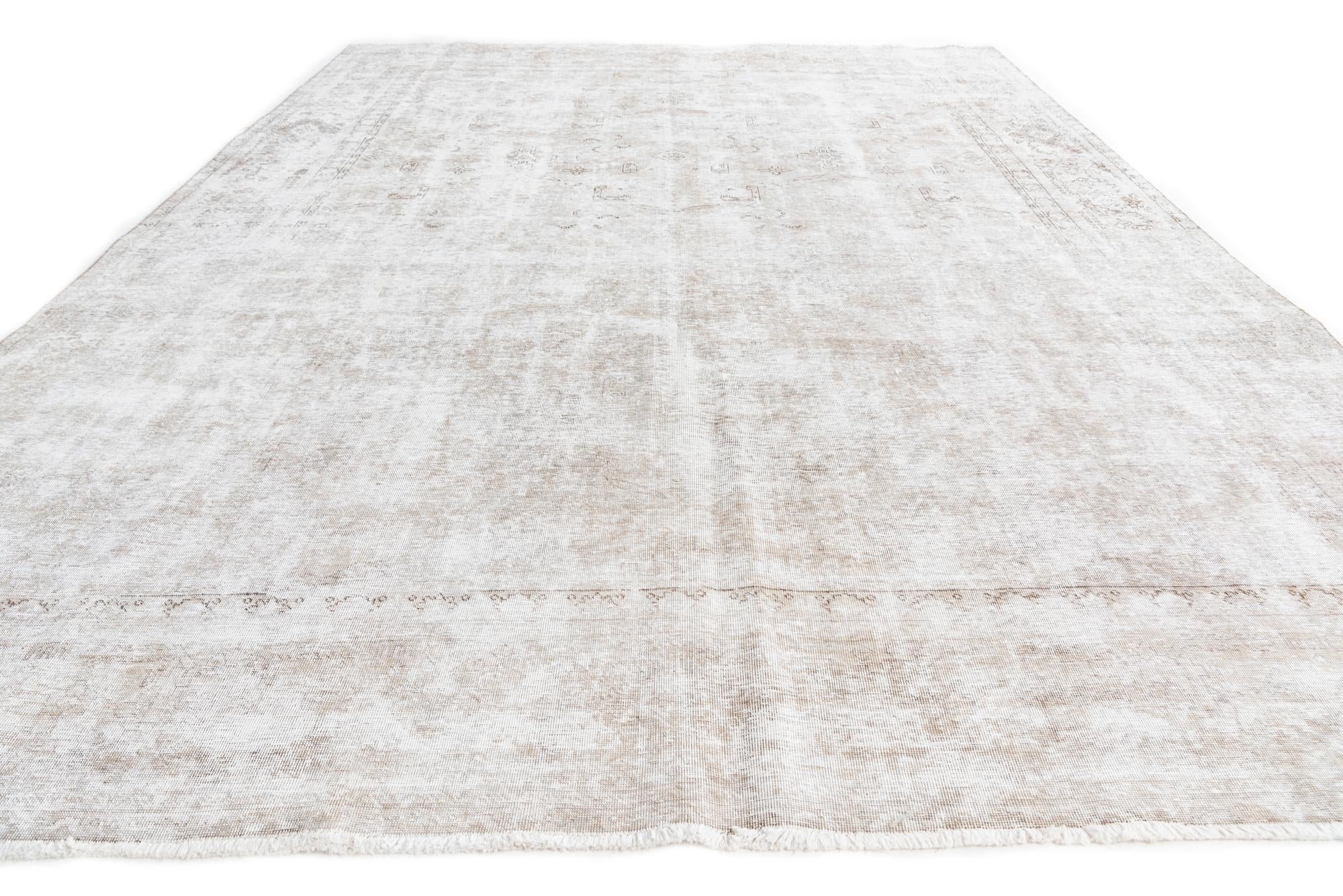 9' 4 x 12' 10 Hand Knotted Ultra Vintage Persian Wool Rug
