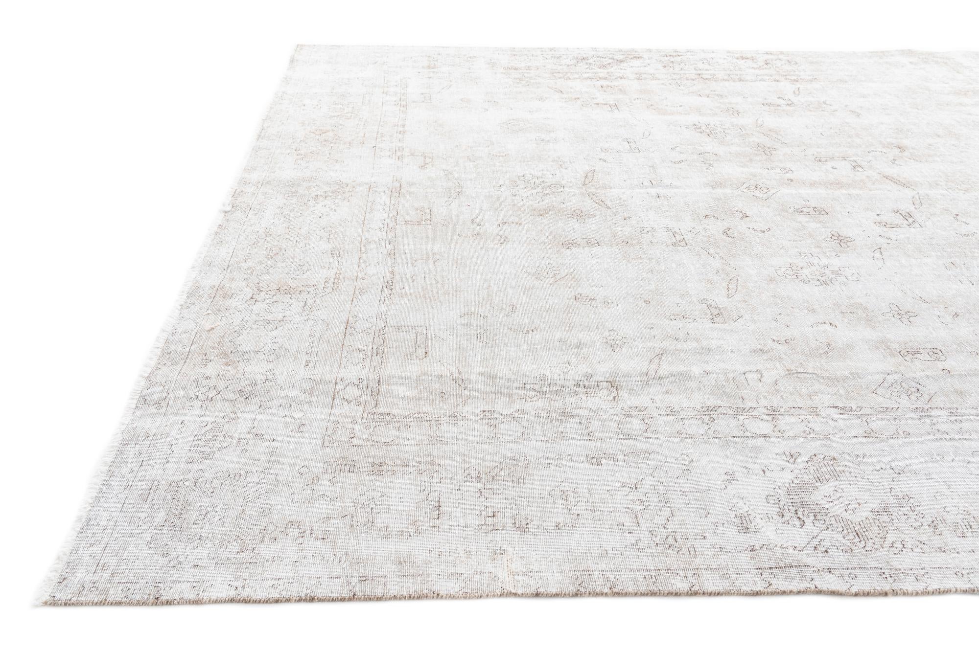 9' 4 x 12' 10 Hand Knotted Ultra Vintage Persian Wool Rug