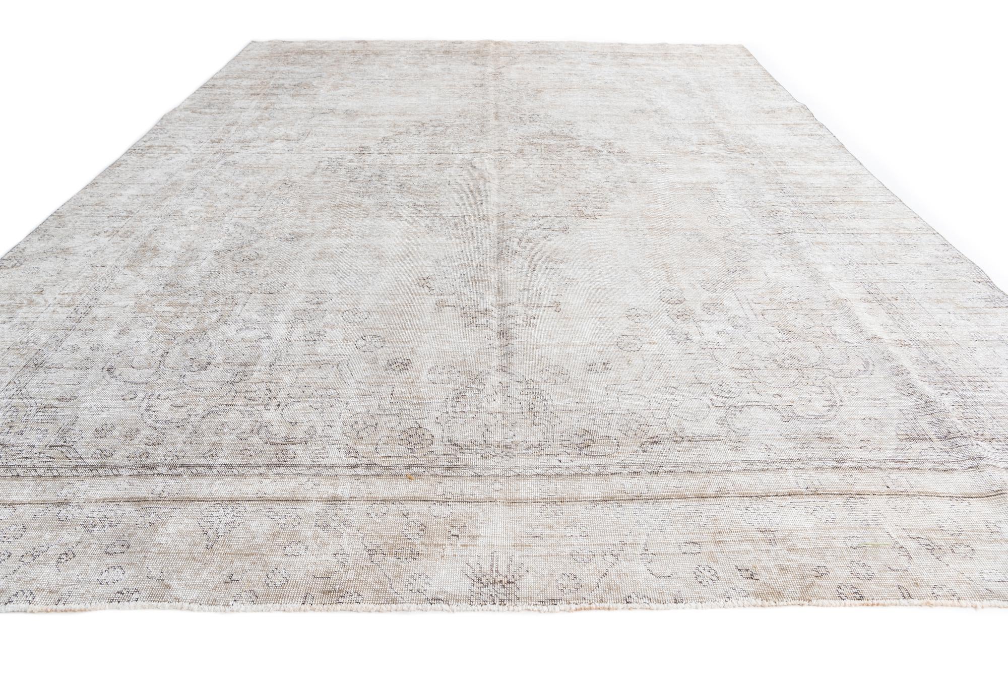 9' x 11' 5 Hand Knotted Ultra Vintage Persian Wool Rug