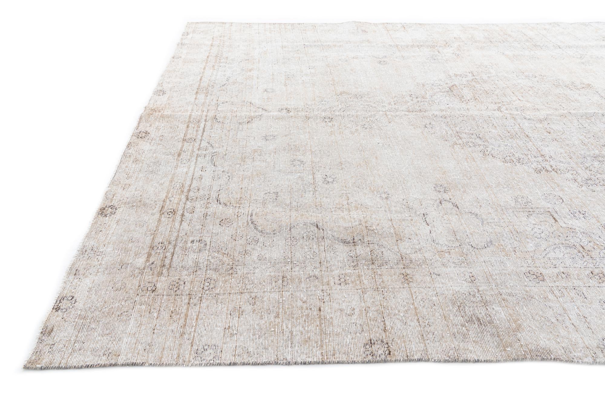 9' x 11' 5 Hand Knotted Ultra Vintage Persian Wool Rug