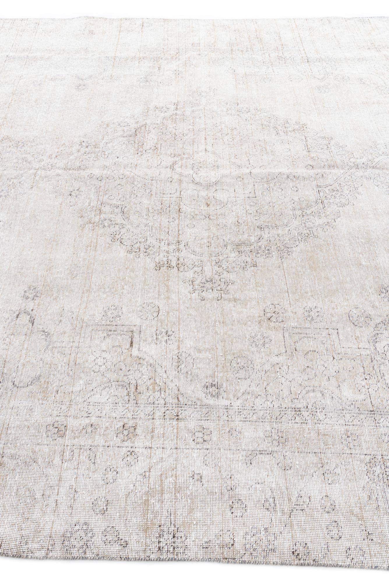 9' x 11' 5 Hand Knotted Ultra Vintage Persian Wool Rug