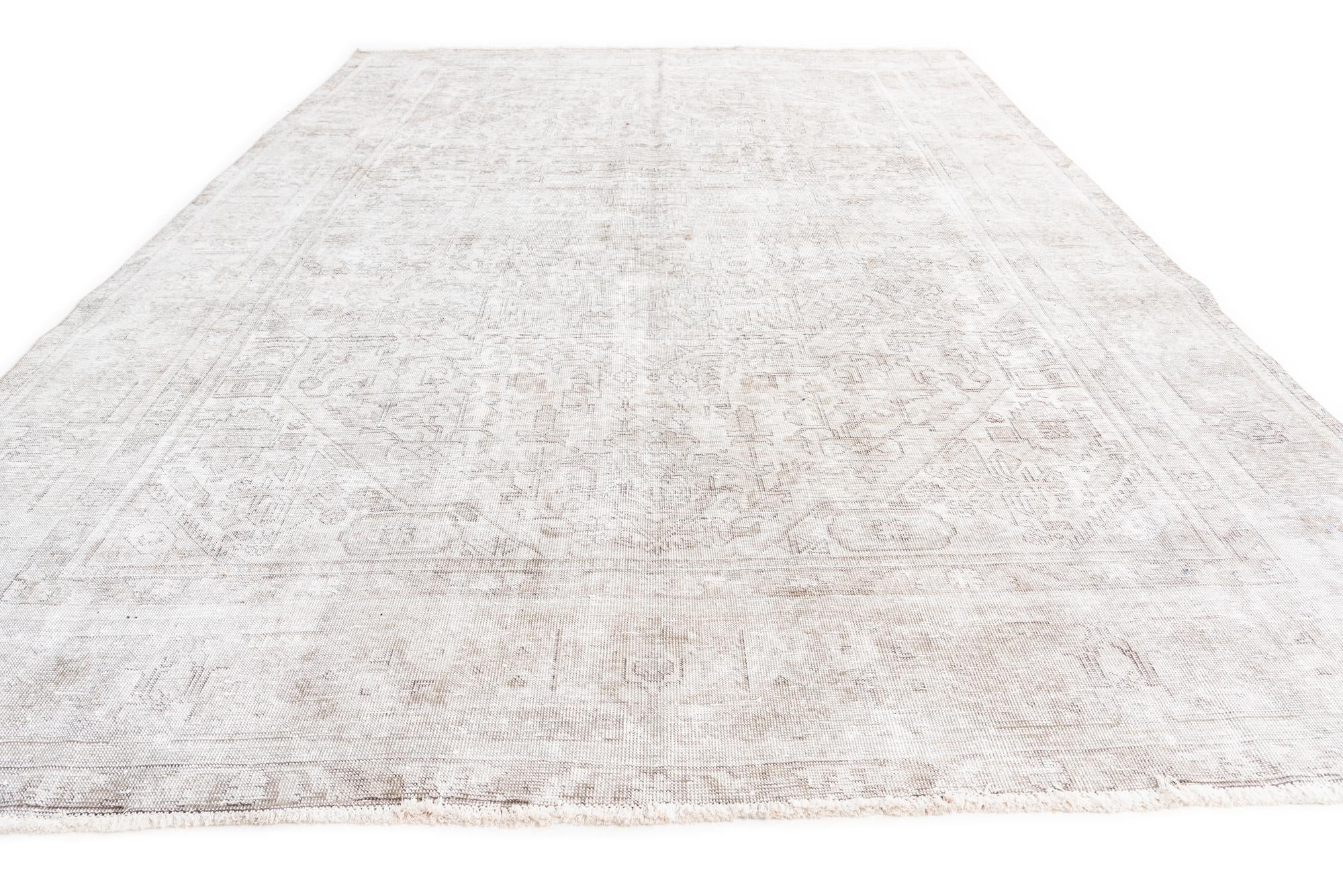 9' x 12' 8 Hand Knotted Ultra Vintage Persian Wool Rug