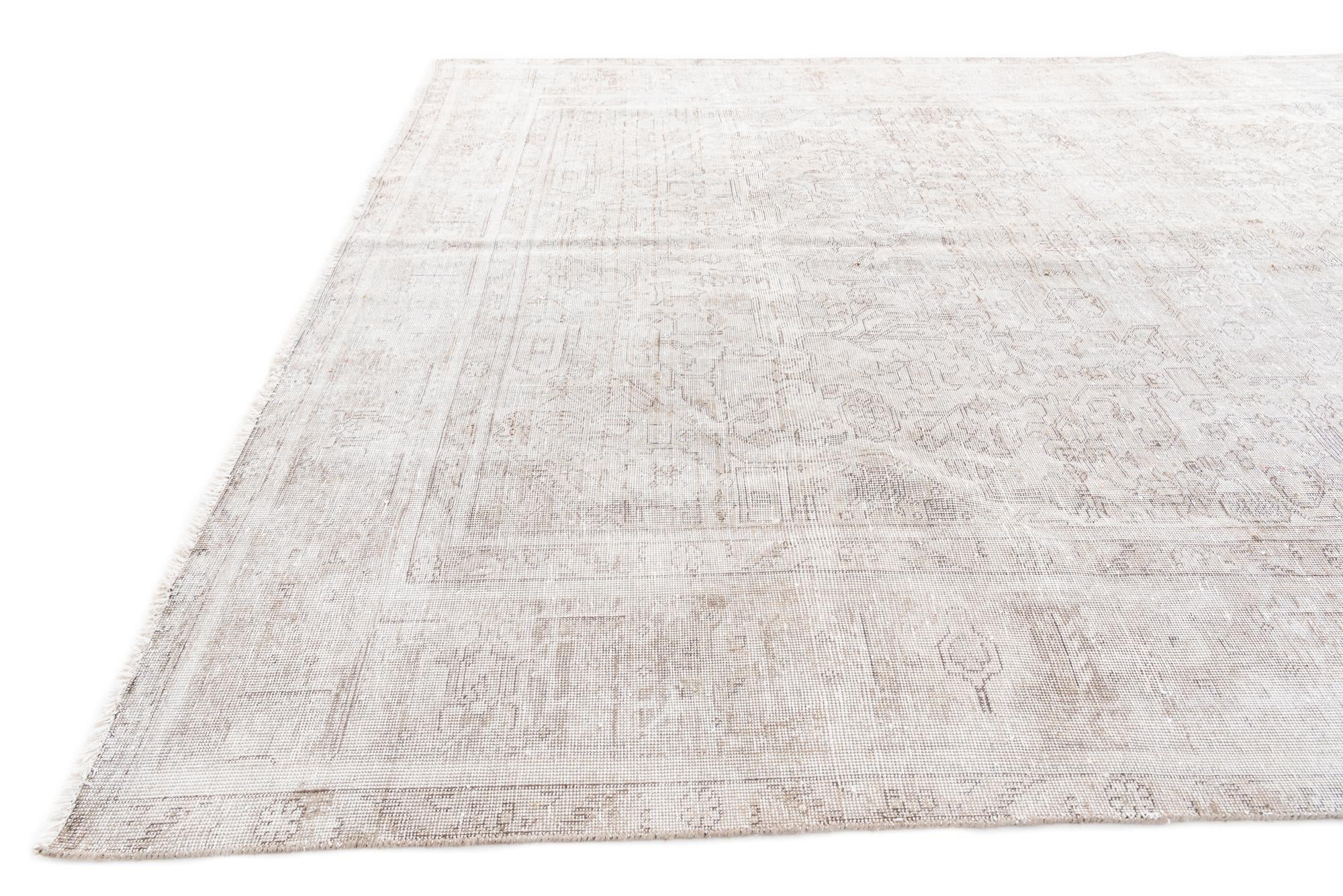 9' x 12' 8 Hand Knotted Ultra Vintage Persian Wool Rug