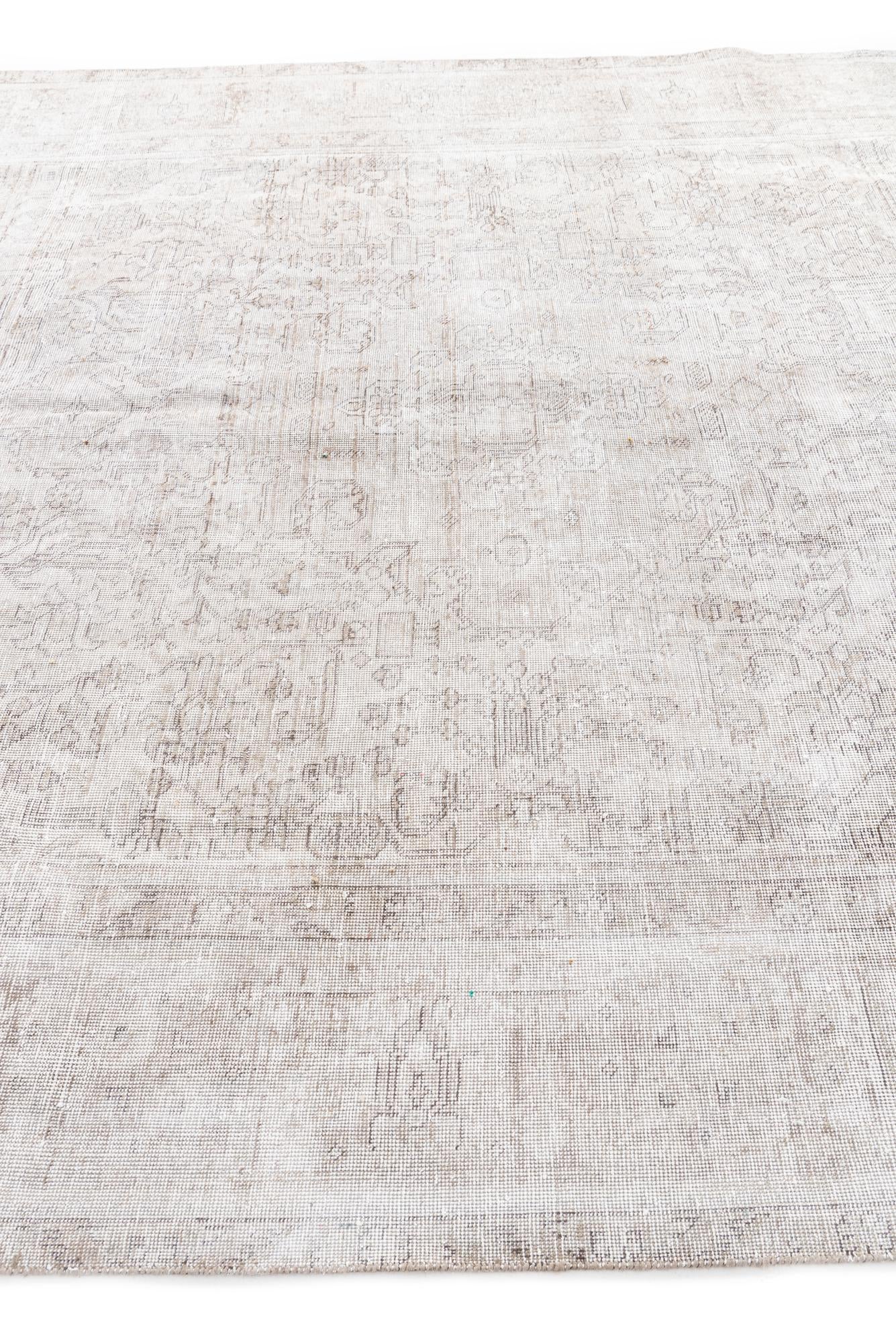 9' x 12' 8 Hand Knotted Ultra Vintage Persian Wool Rug