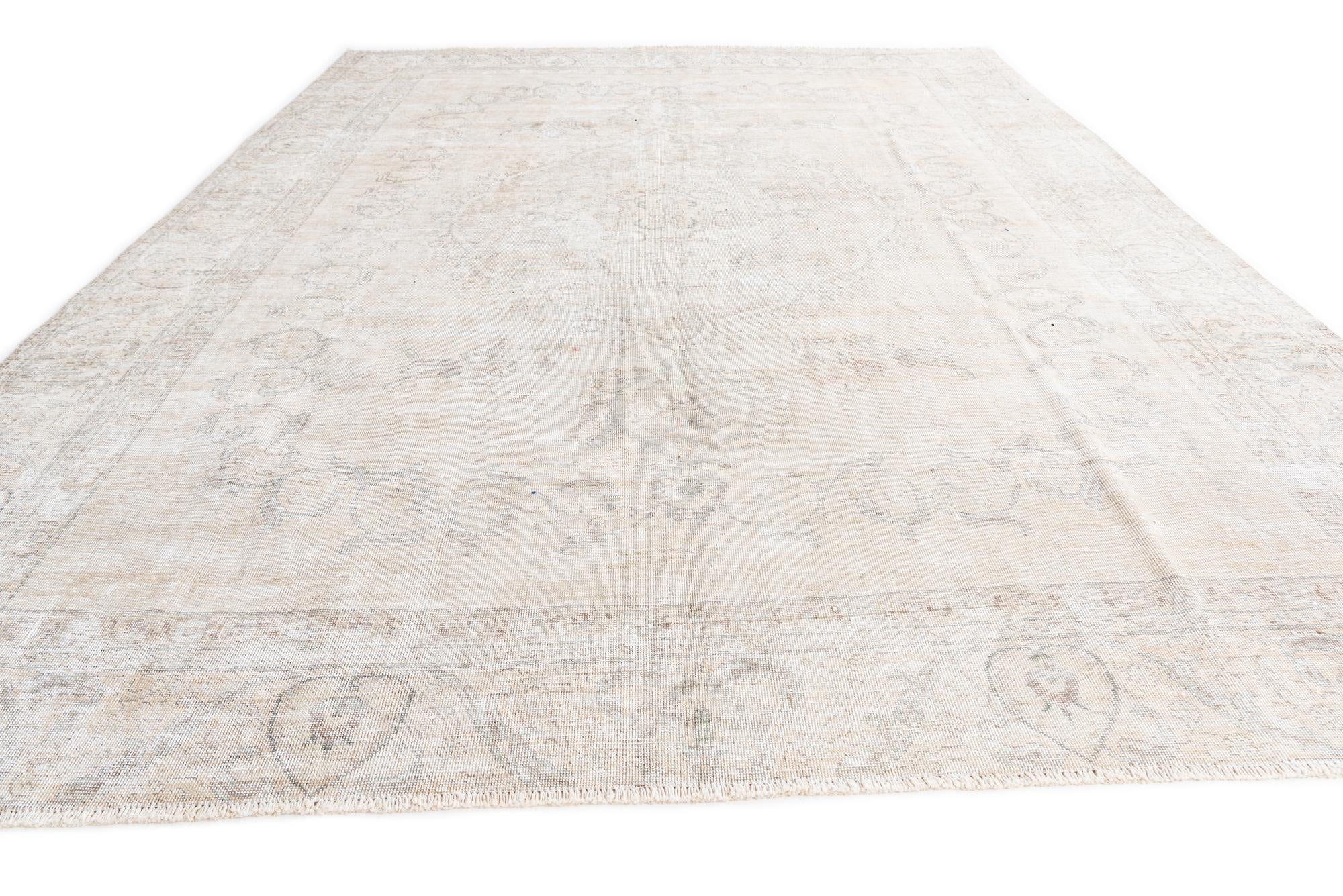 9' 4 x 11' 10 Hand Knotted Ultra Vintage Persian Wool Rug