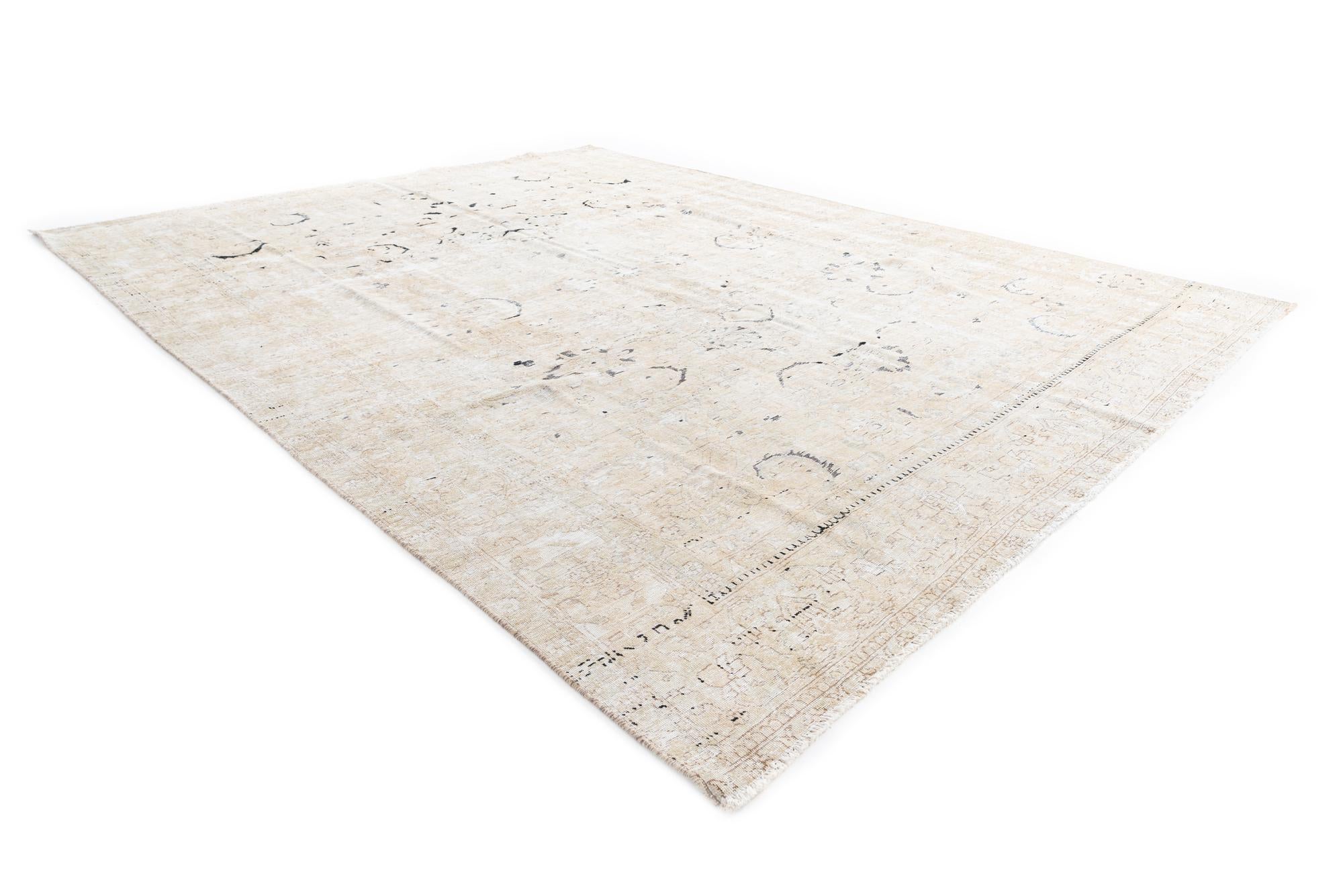 10' x 12' 6 Hand Knotted Ultra Vintage Persian Wool Rug
